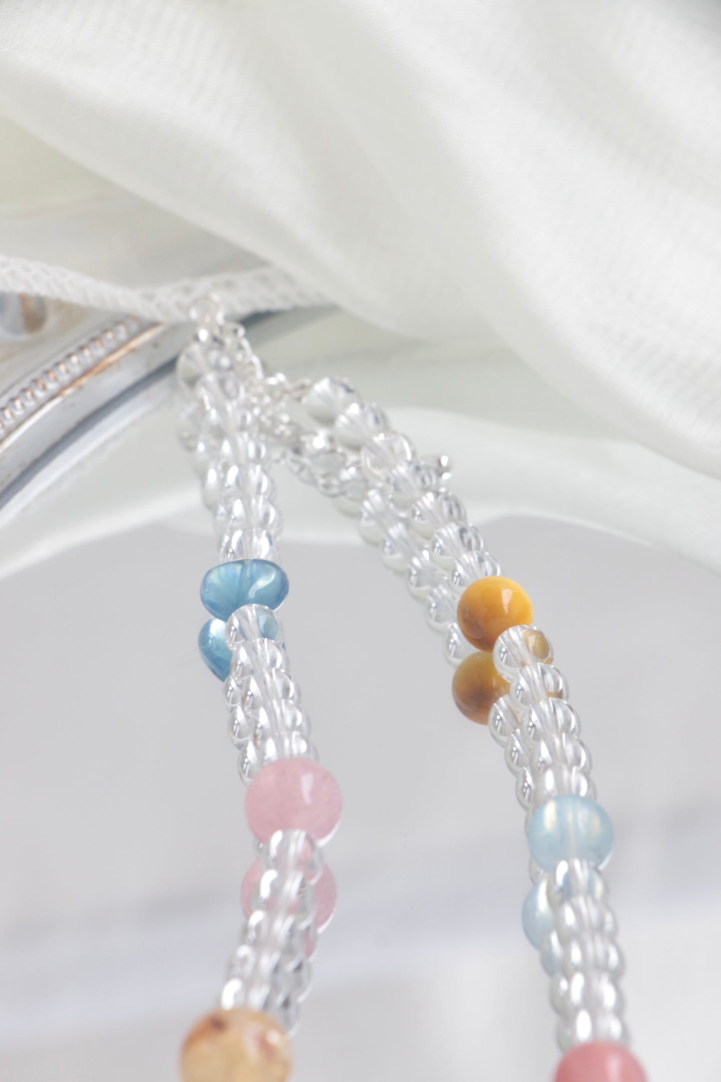 rainbow five element crystal energy necklace for balance and good fortune