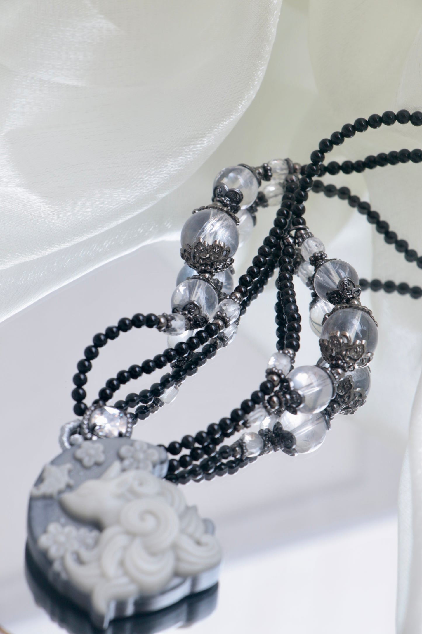 taiji jade moon fox necklace for attraction and emotional clarity