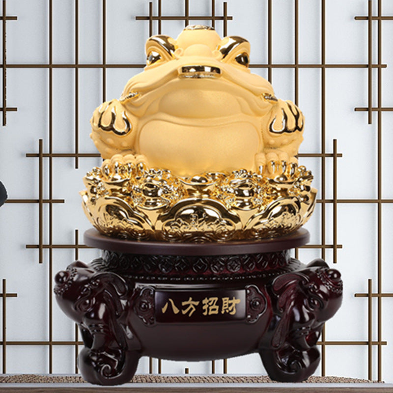 Three-Legged Golden Feng Shui Toad for Wealth and Business Success
Xuan Kong Money Frog with Red Gem Eyes and Coin