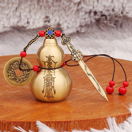 Copper Taoist Flying Sword Gourd for Home Protection and Harmony
Handcrafted Feng Shui Charm to Neutralize Arguments and Negative Energy