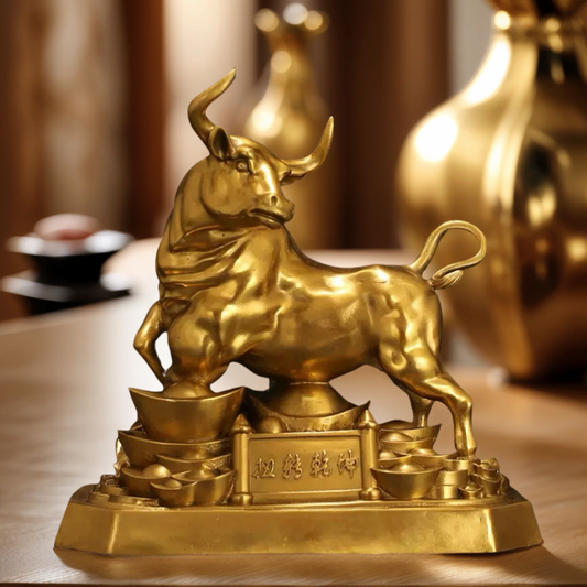 Bronze Bull Ornament - Charge Ahead with Unstoppable Ambition