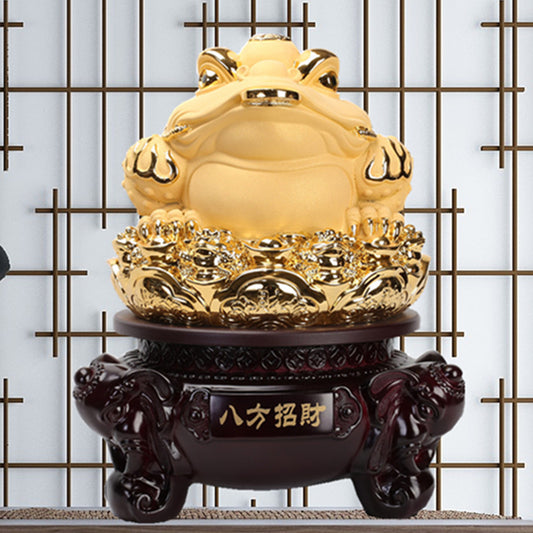 Three-Legged Golden Feng Shui Toad for Wealth and Business Success
Xuan Kong Money Frog with Red Gem Eyes and Coin