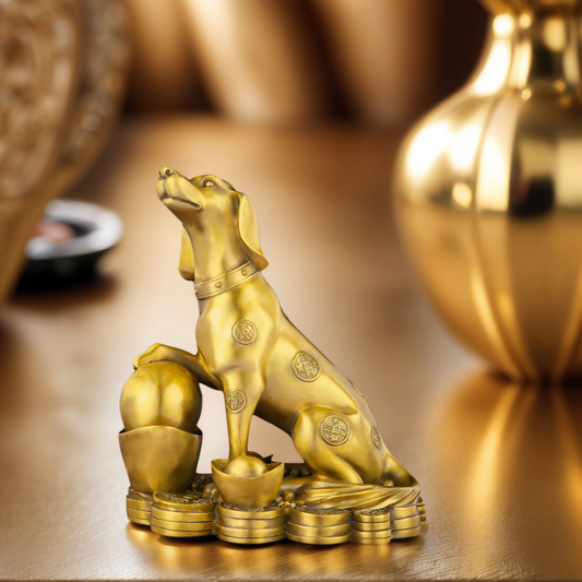 Bronze Dog Statue - Guardian of Prosperity &amp; Loyalty