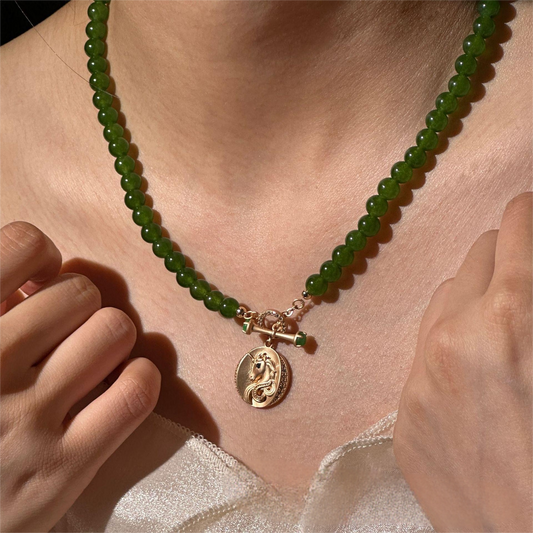 Forest Unicorn Green Chalcedony Necklace – For Hope & Promotion