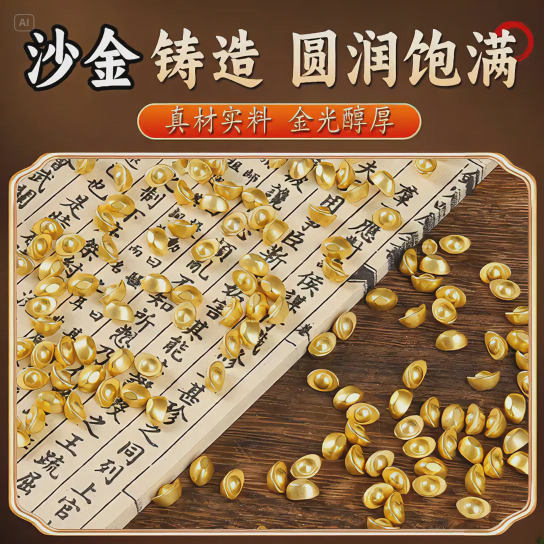 100 Golden Feng Shui Ingots for Wealth Treasury Activation
Qimen Dunjia Money Attraction Sand Gold Ingot Set